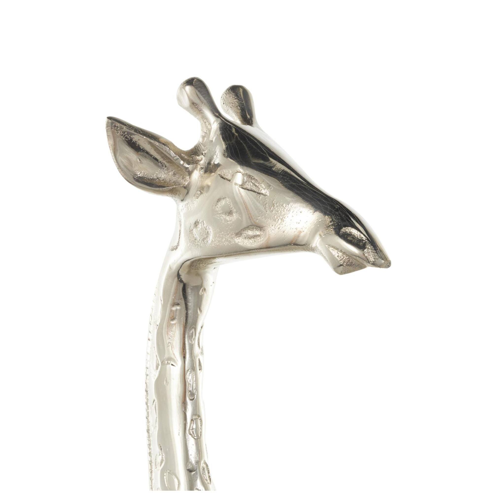 Silver Textured Metal Giraffe Sculpture Set